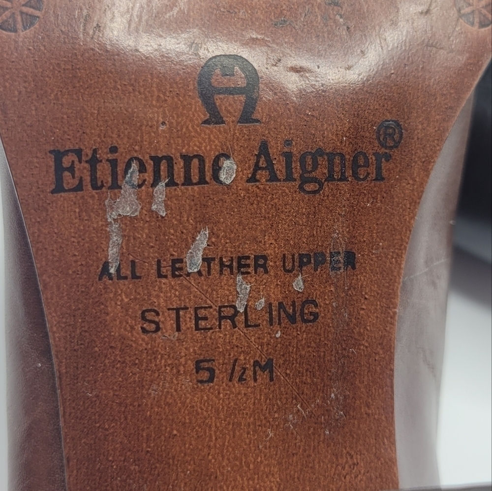 Etienne Aigner all leather upper sterling heels size 5 1/2 M - Picture 8 of 14